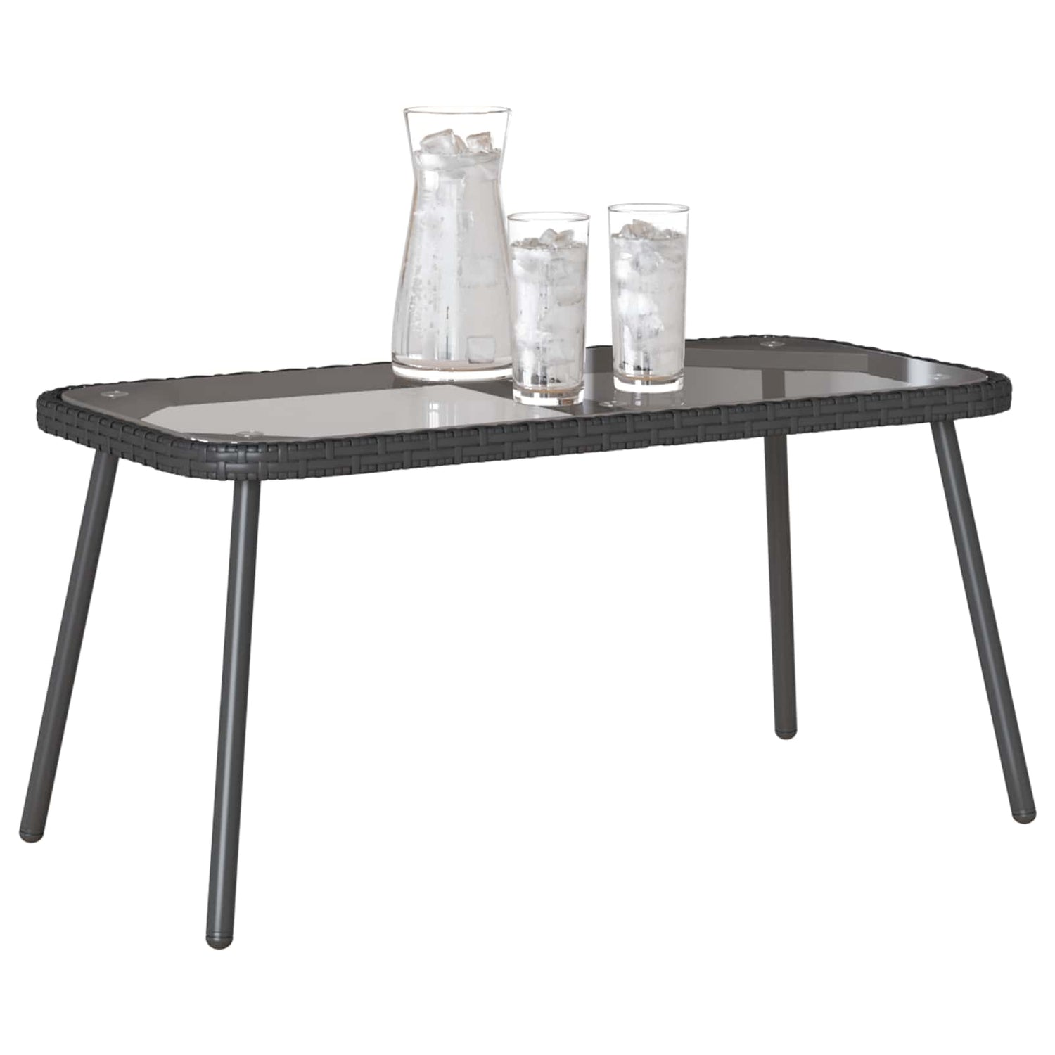 Kaffebord Svart 90 X 45 X 43 Cm Polyrotting