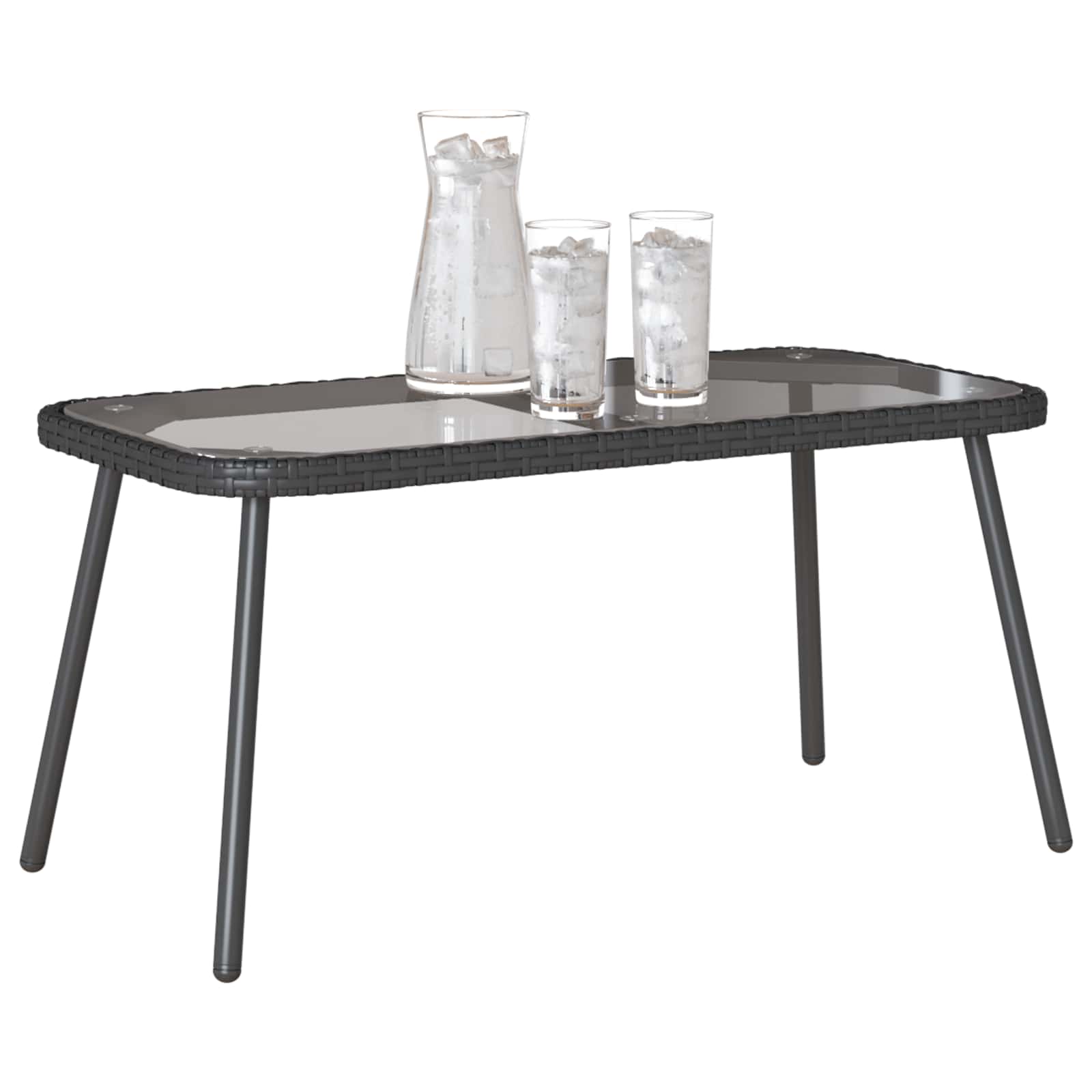Kaffebord Svart 90 X 45 X 43 Cm Polyrotting