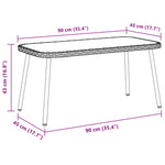 Kaffebord Brun Og Svart 90 X 45 X 43 Cm Polyrotting
