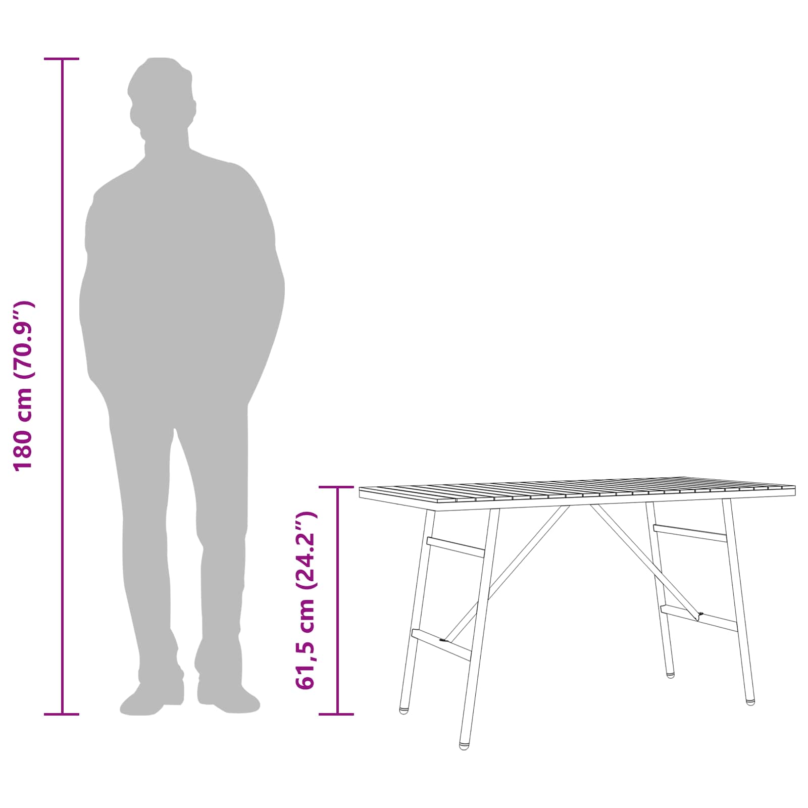 Spisebord Brun 110 X 55 X 61,5 Cm Solid Akasietre