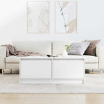Salongbord Med Skuffer Hvit 100X100X40 Cm