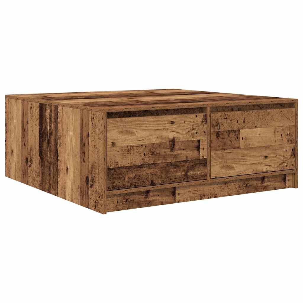 Salongbord Med Skuffer Gammelt Tre 100X100X40 Cm
