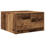 Salongbord Med Skuffer Gammelt Tre 70,5X70X40 Cm