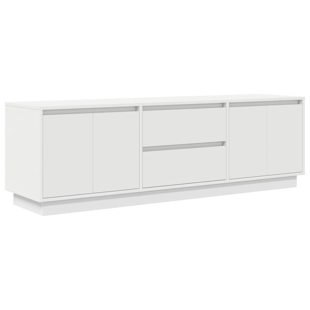 Tv-Benk Med Led-Lys Hvit 160,5X41X50 Cm