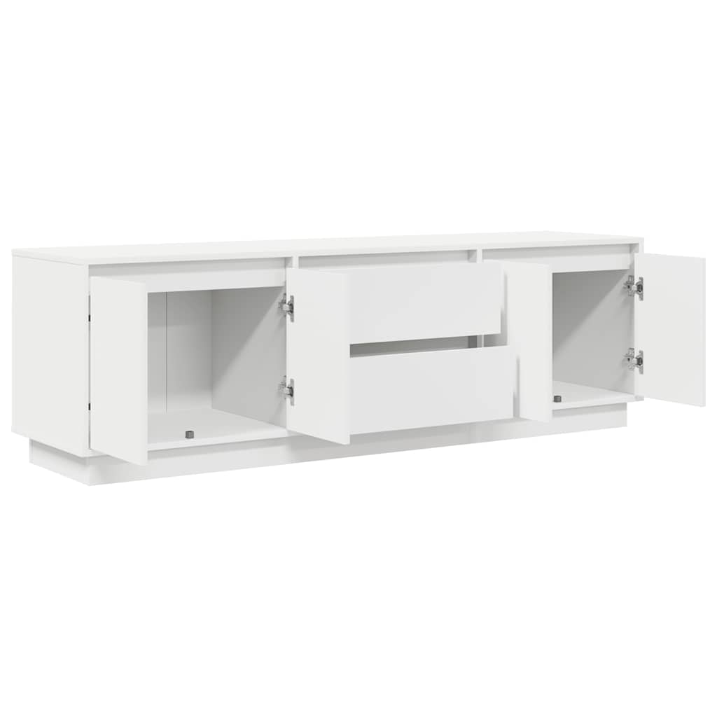 Tv-Benk Med Led-Lys Hvit 160,5X41X50 Cm