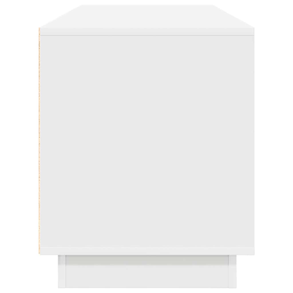 Tv-Benk Med Led-Lys Hvit 160,5X41X50 Cm