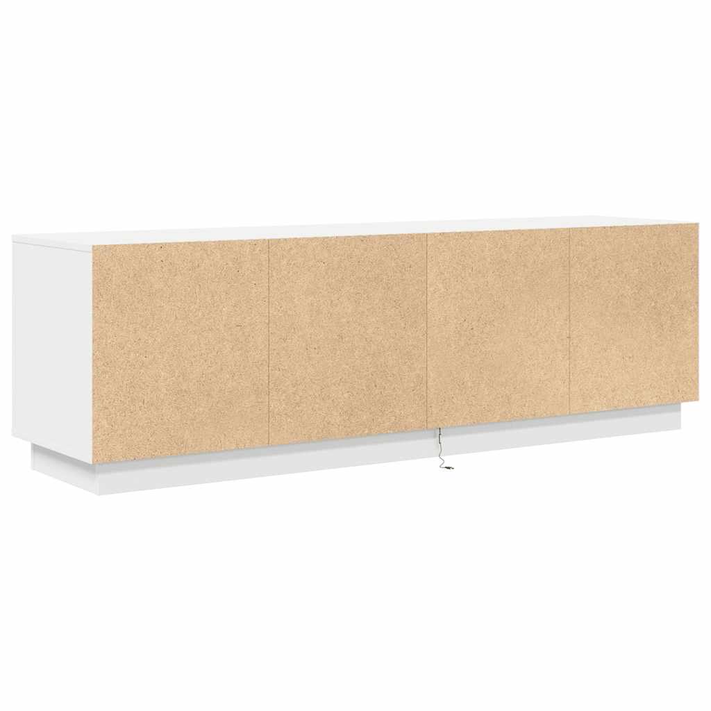 Tv-Benk Med Led-Lys Hvit 160,5X41X50 Cm