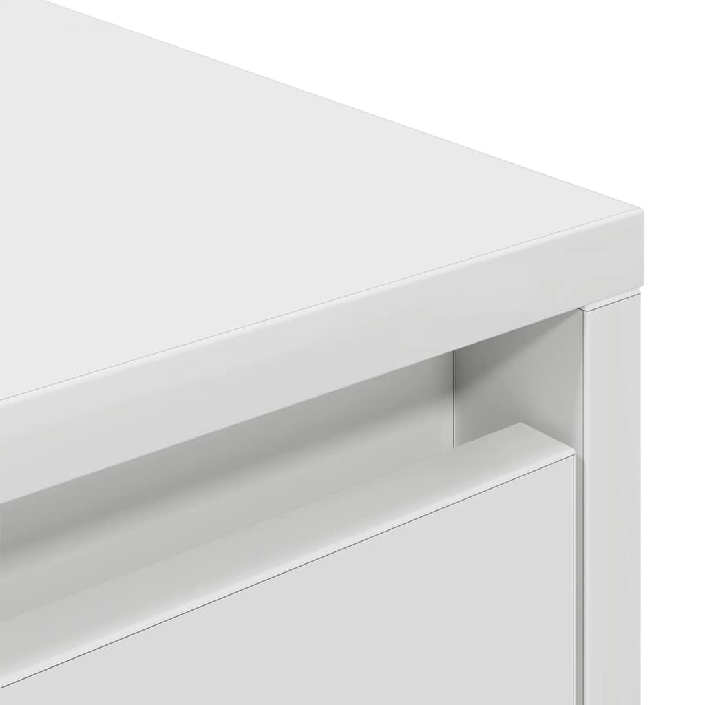 Tv-Benk Med Led-Lys Hvit 160,5X41X50 Cm