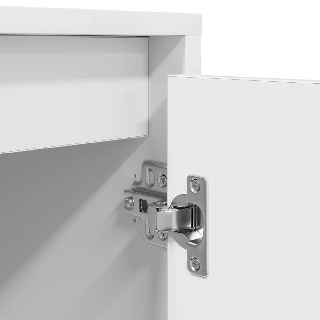Tv-Benk Med Led-Lys Hvit 160,5X41X50 Cm