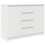 Skjenk Med Skuffer Hvit 100,5X35X76 Cm Konstruert Tre
