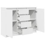 Skjenk Med Skuffer Hvit 100,5X35X76 Cm Konstruert Tre