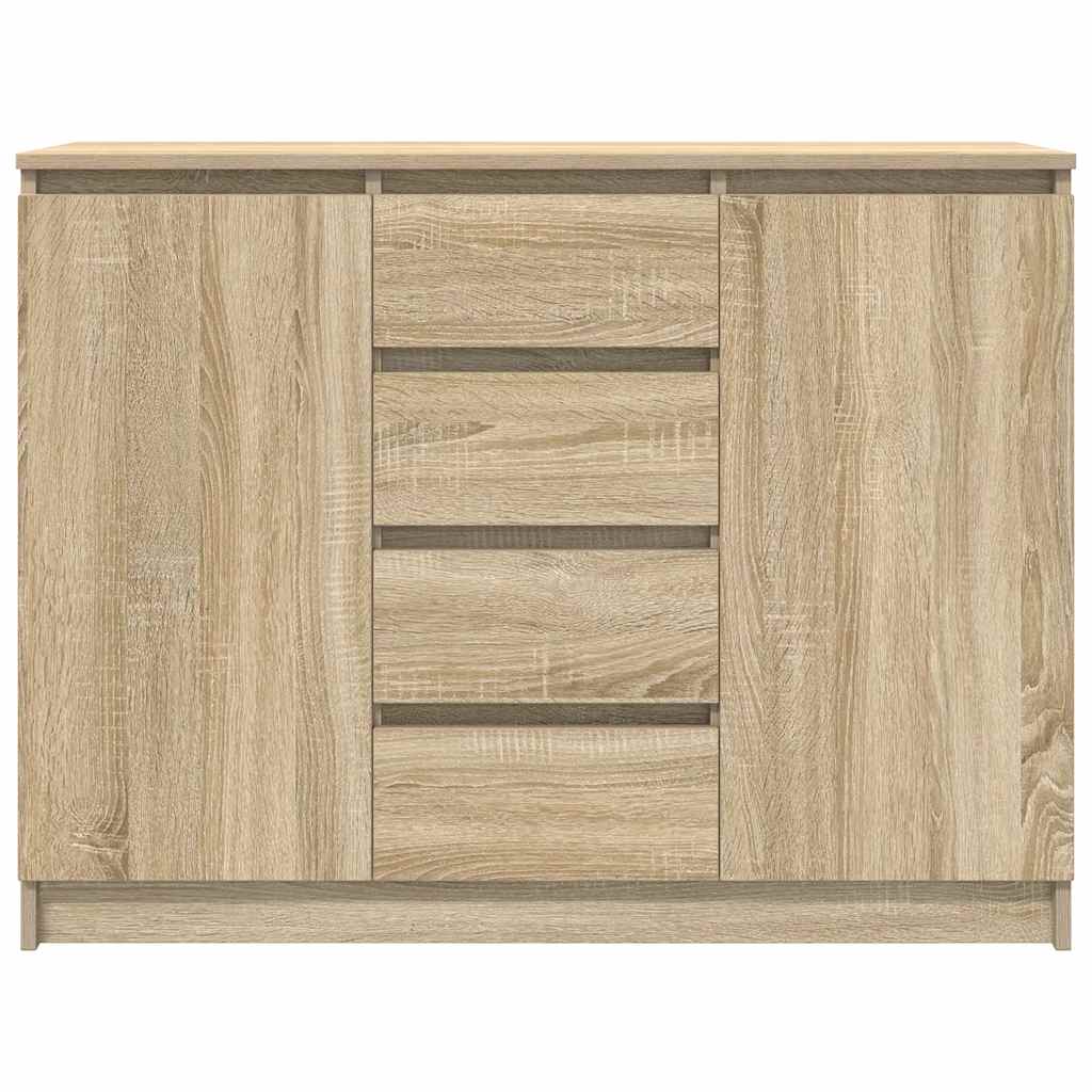 Skjenk Med Skuffer Sonoma Eik 100,5X35X76 Cm Konstruert Tre
