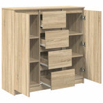 Skjenk Med Skuffer Sonoma Eik 100,5X35X98,5 Cm Konstruert Tre