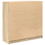 Skjenk Med Skuffer Sonoma Eik 100,5X35X98,5 Cm Konstruert Tre