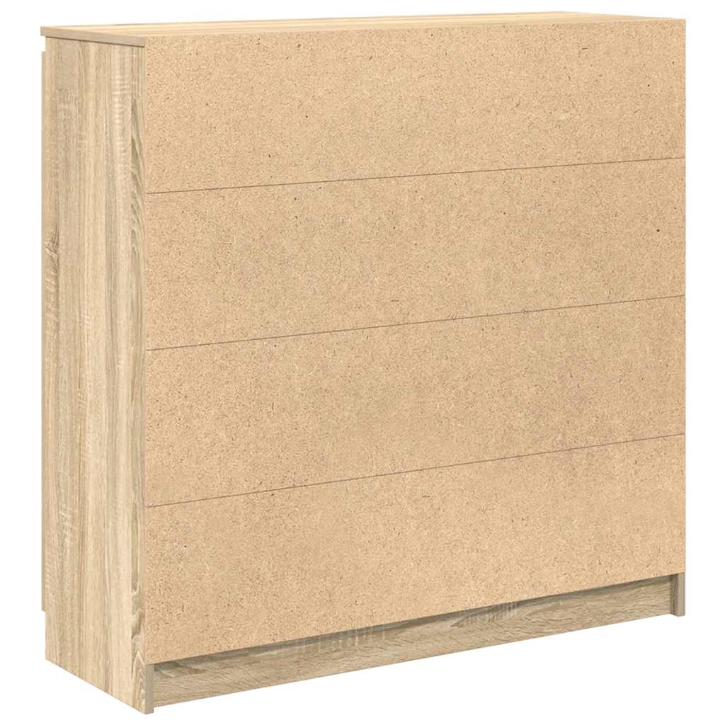 Skjenk Med Skuffer Sonoma Eik 100,5X35X98,5 Cm Konstruert Tre