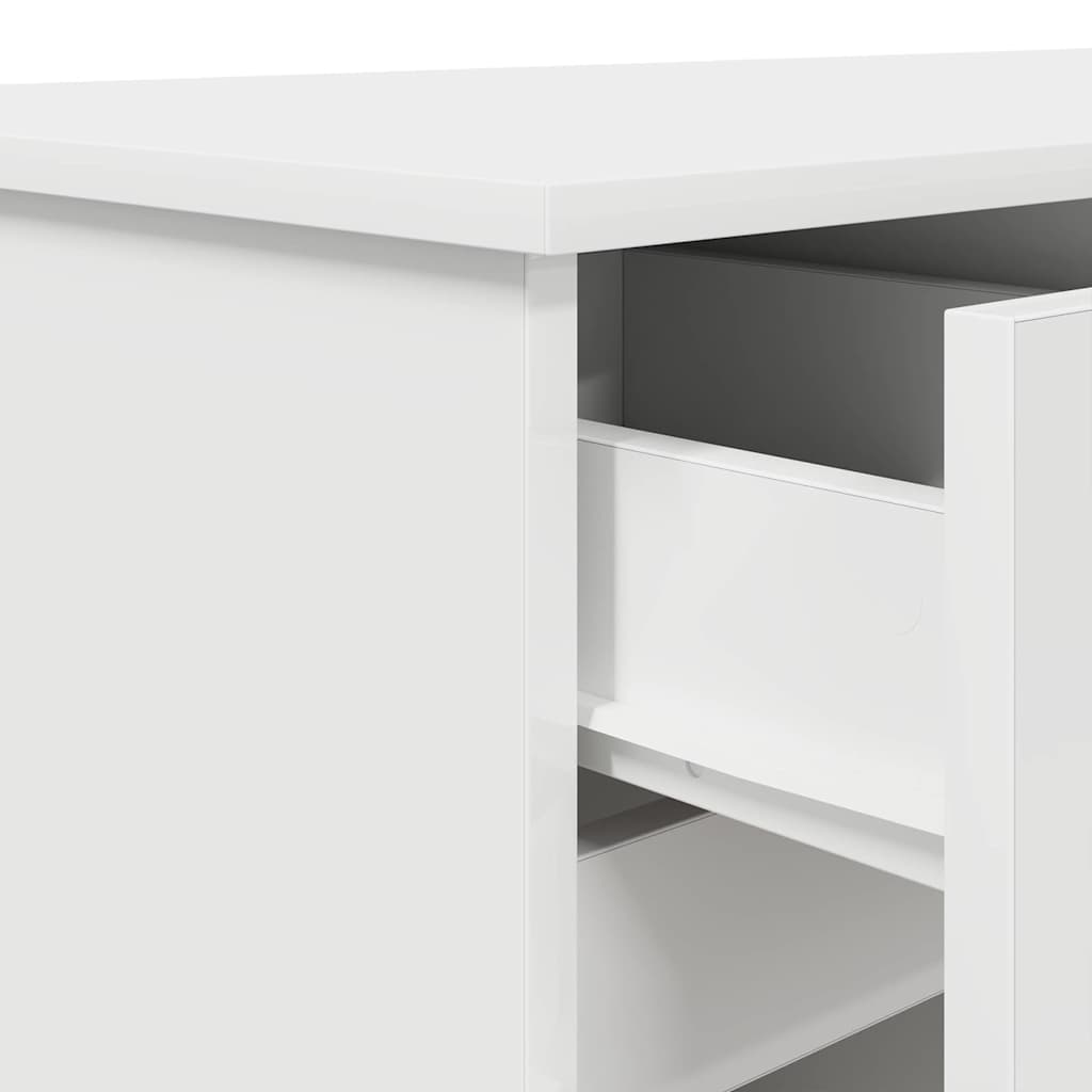 Skrivebord Med Skuff Hvit 140 X 49 X 76 Cm Konstruert Tre