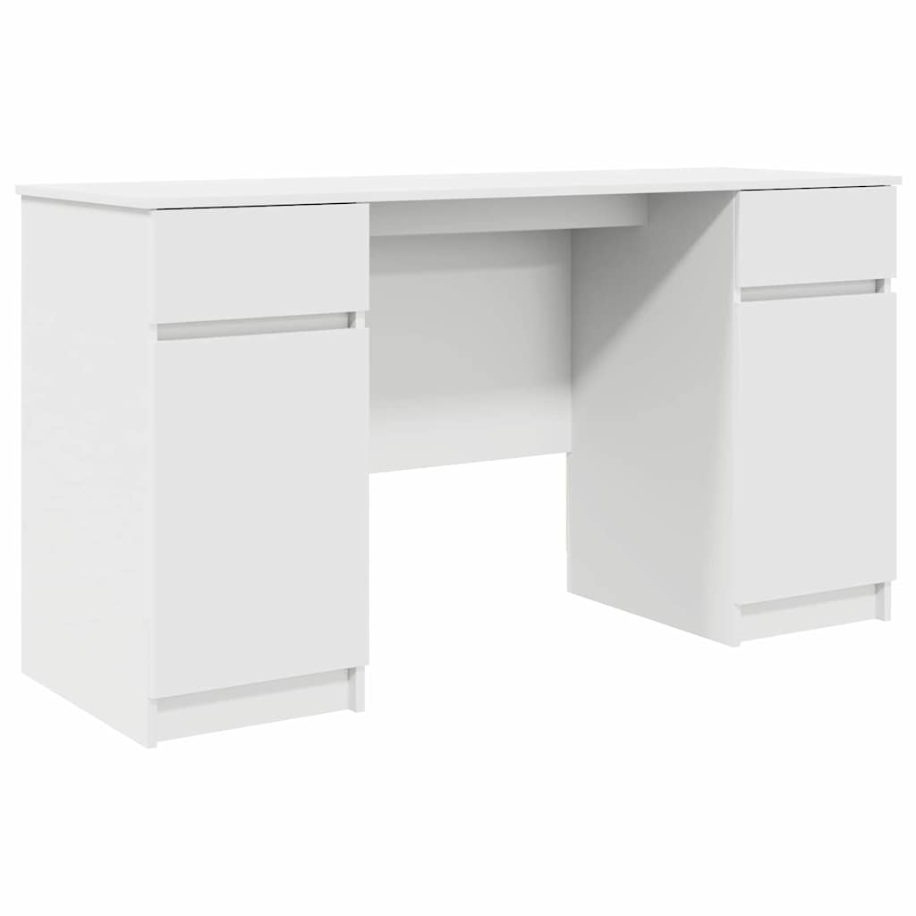 Skrivebord Med Skuff Hvit 140 X 49 X 76 Cm Konstruert Tre