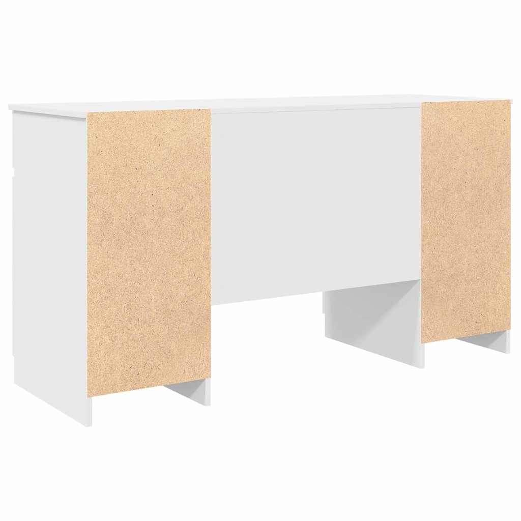 Skrivebord Med Skuff Hvit 140 X 49 X 76 Cm Konstruert Tre