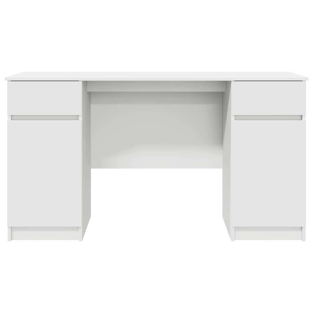 Skrivebord Med Skuff Hvit 140 X 49 X 76 Cm Konstruert Tre