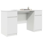 Skrivebord Med Skuff Hvit 140 X 49 X 76 Cm Konstruert Tre