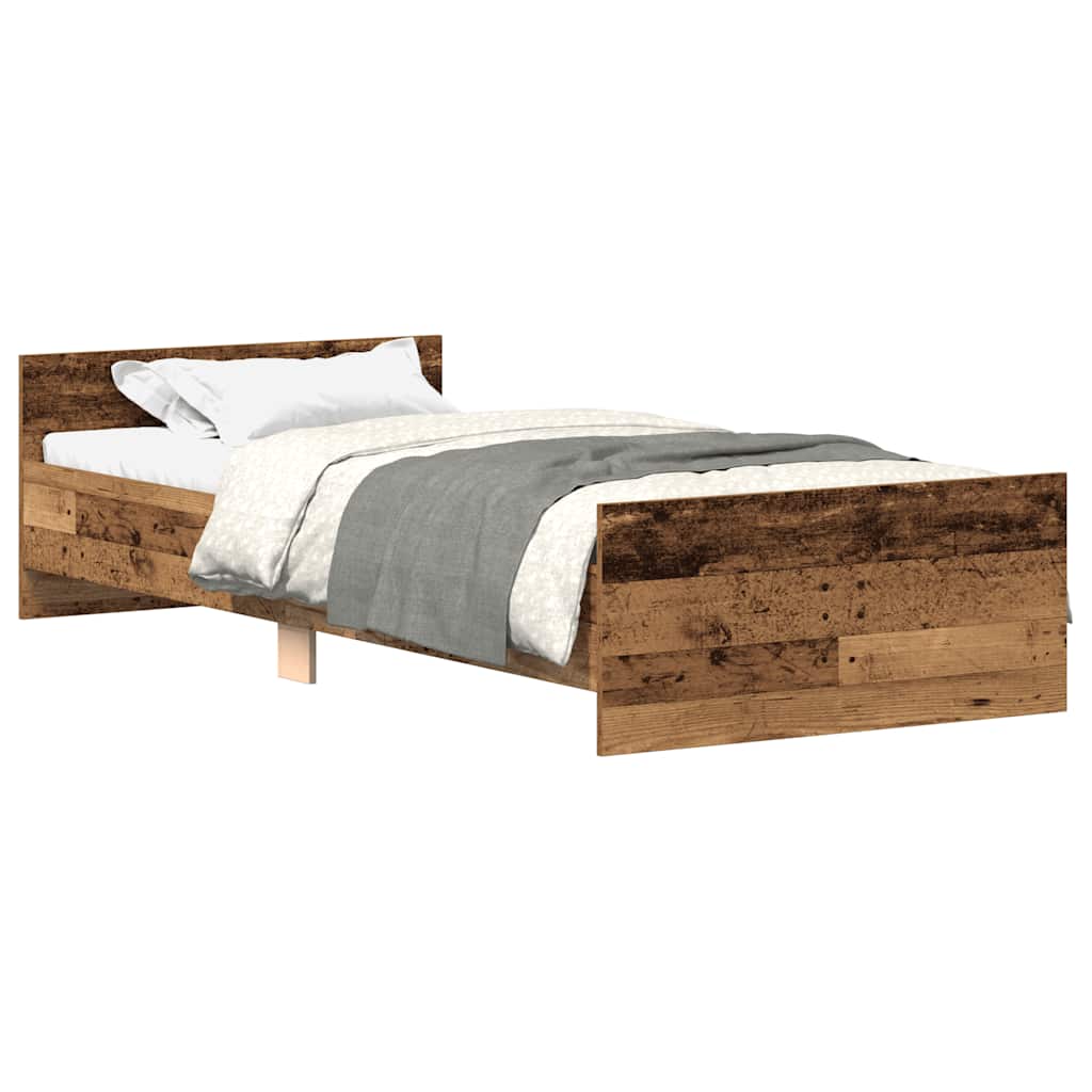 Sengeramme Uten Madrass Gammelt Tre 90X190 Cm Konstruert Tre