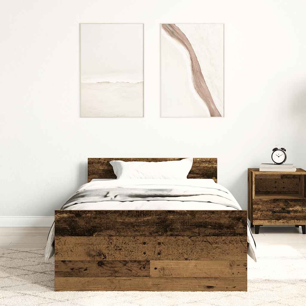 Sengeramme Uten Madrass Gammelt Tre 90X190 Cm Konstruert Tre