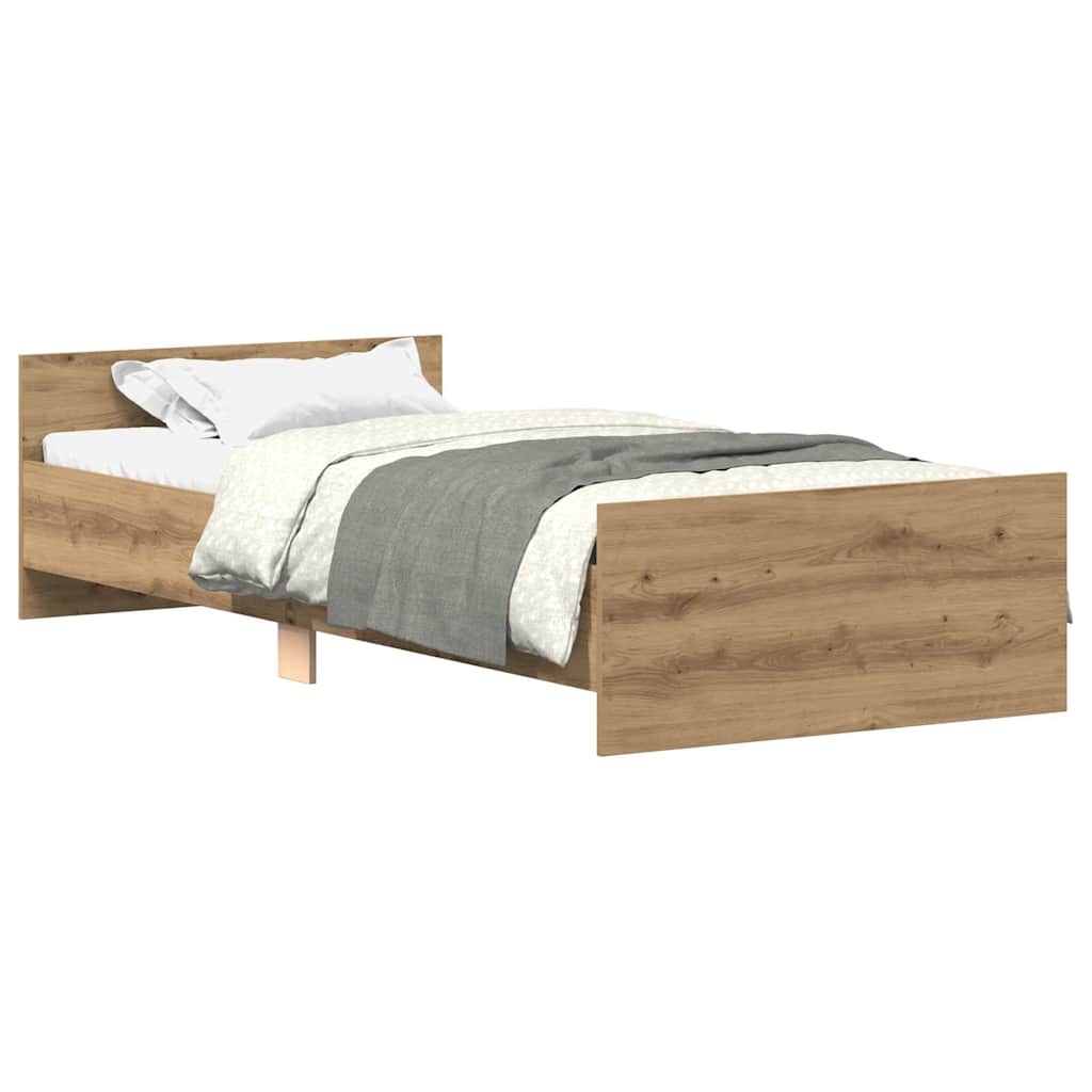 Sengeramme Uten Madrass Artisan Eik 90X190 Cm Konstruert Tre