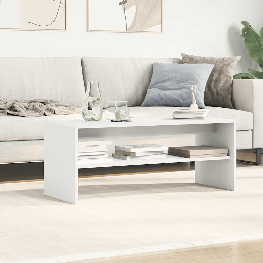 Tv-Benk Hvit 100X40X40 Cm Sponplate