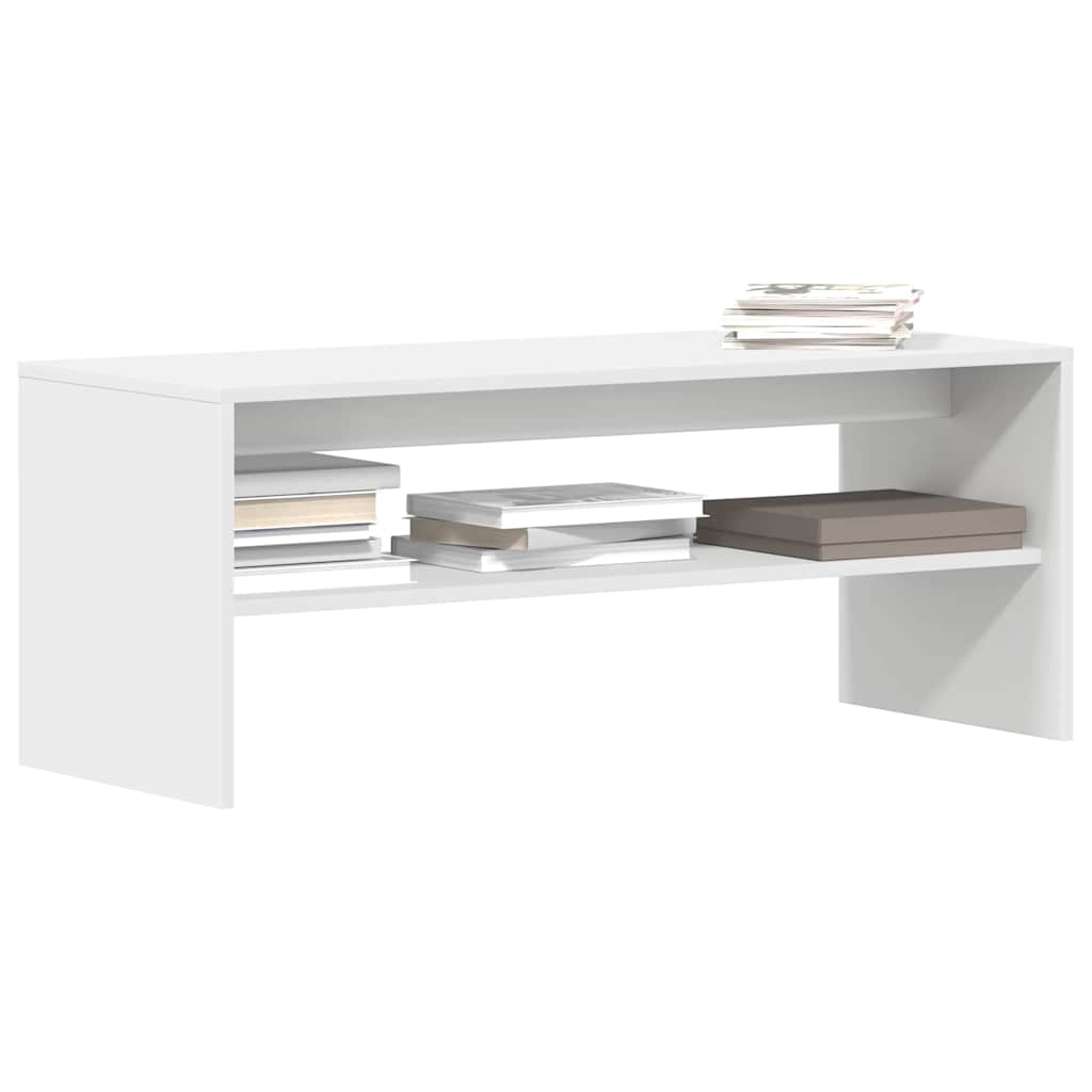 Tv-Benk Hvit 100X40X40 Cm Sponplate