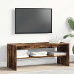 Tv-Benk Røkt Eik 100X40X40 Cm Konstruert Tre
