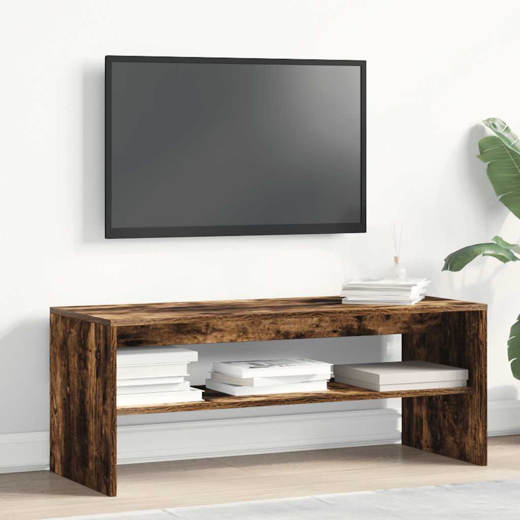 Tv-Benk Røkt Eik 100X40X40 Cm Konstruert Tre