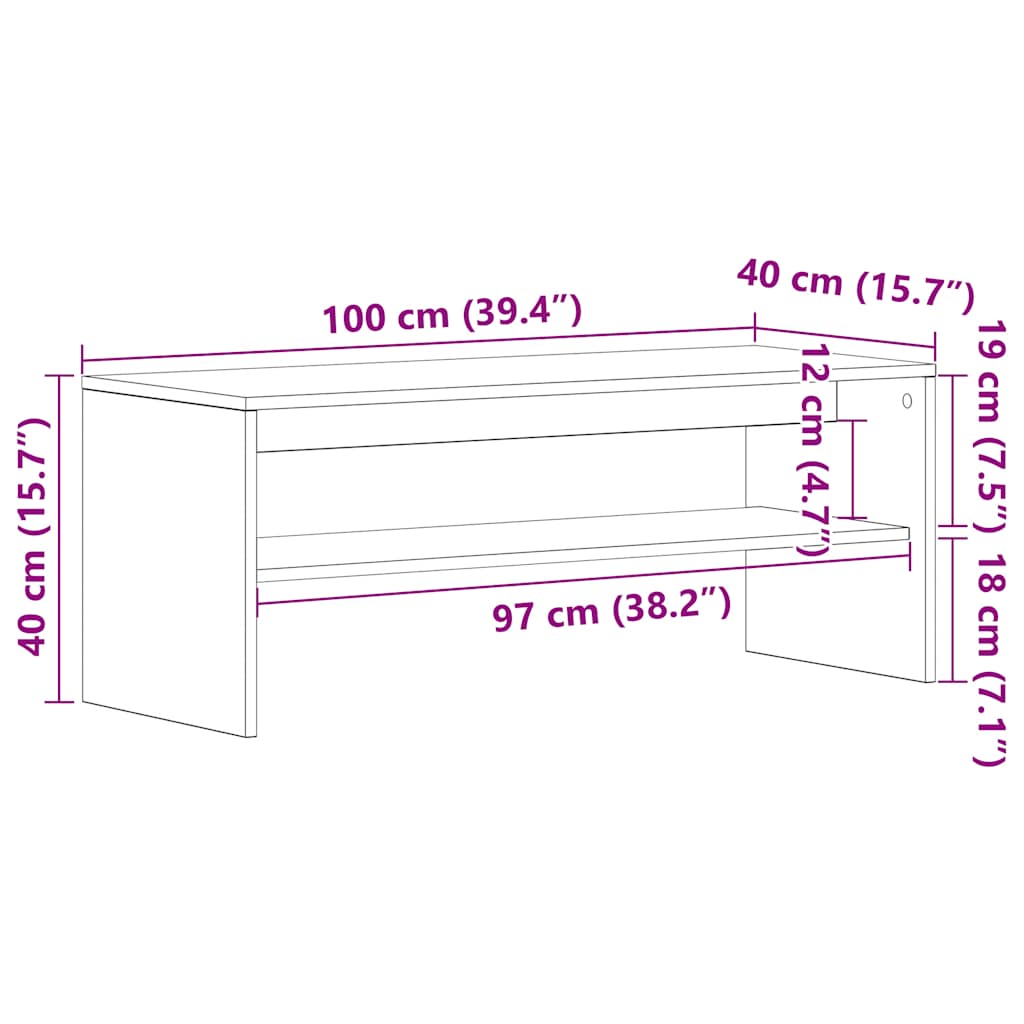 Tv-Benk Artisan Eik 100X40X40 Cm Konstruert Tre