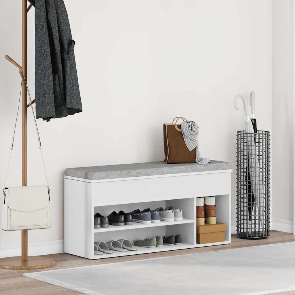 Skobenk Hvit 102X30,5X45 Cm Konstruert Tre