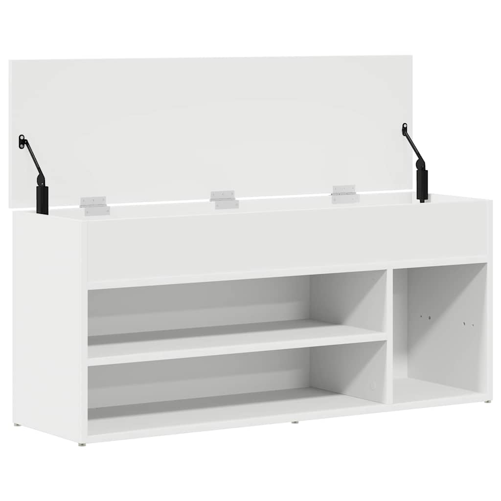 Skobenk Hvit 102X30,5X45 Cm Konstruert Tre