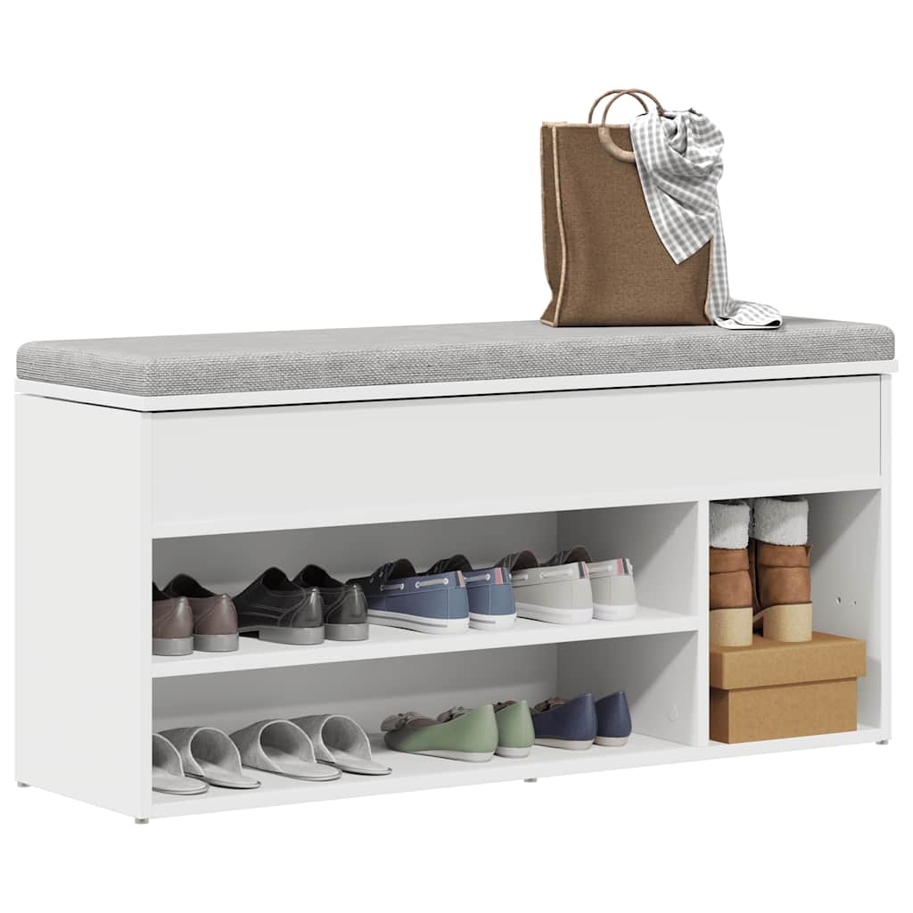 Skobenk Hvit 102X30,5X45 Cm Konstruert Tre