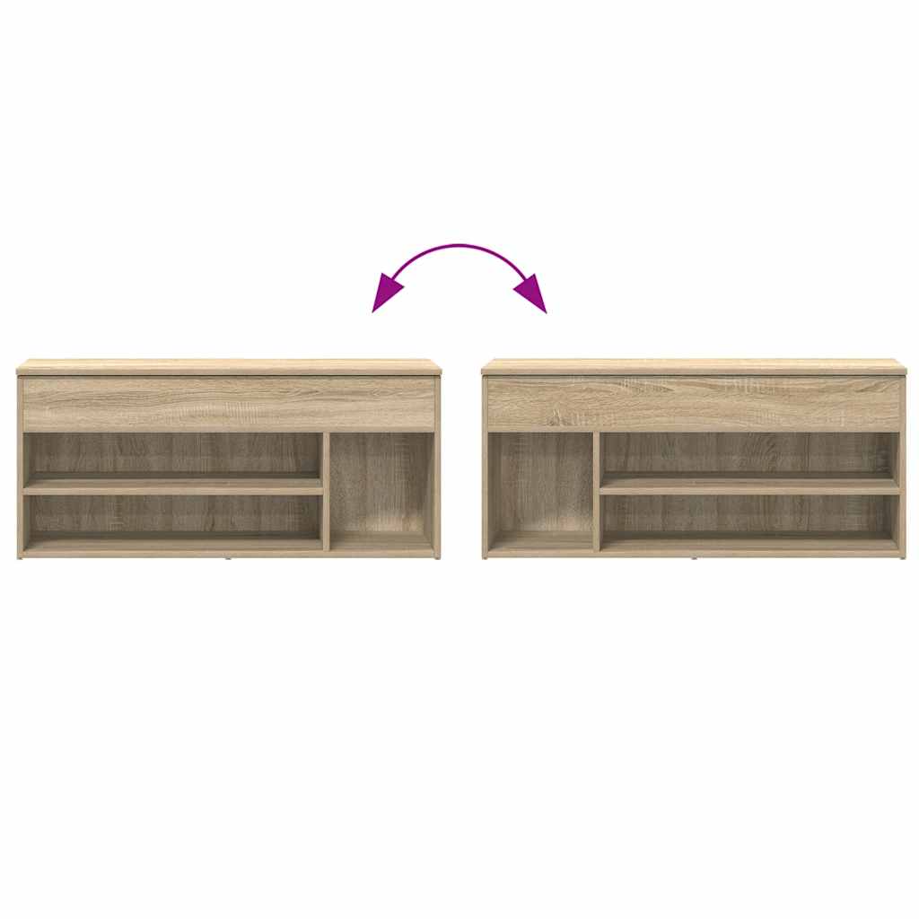Skobenk Sonoma Eik 102X30,5X45 Cm Konstruert Tre