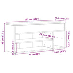Skobenk Sonoma Eik 102X30,5X45 Cm Konstruert Tre