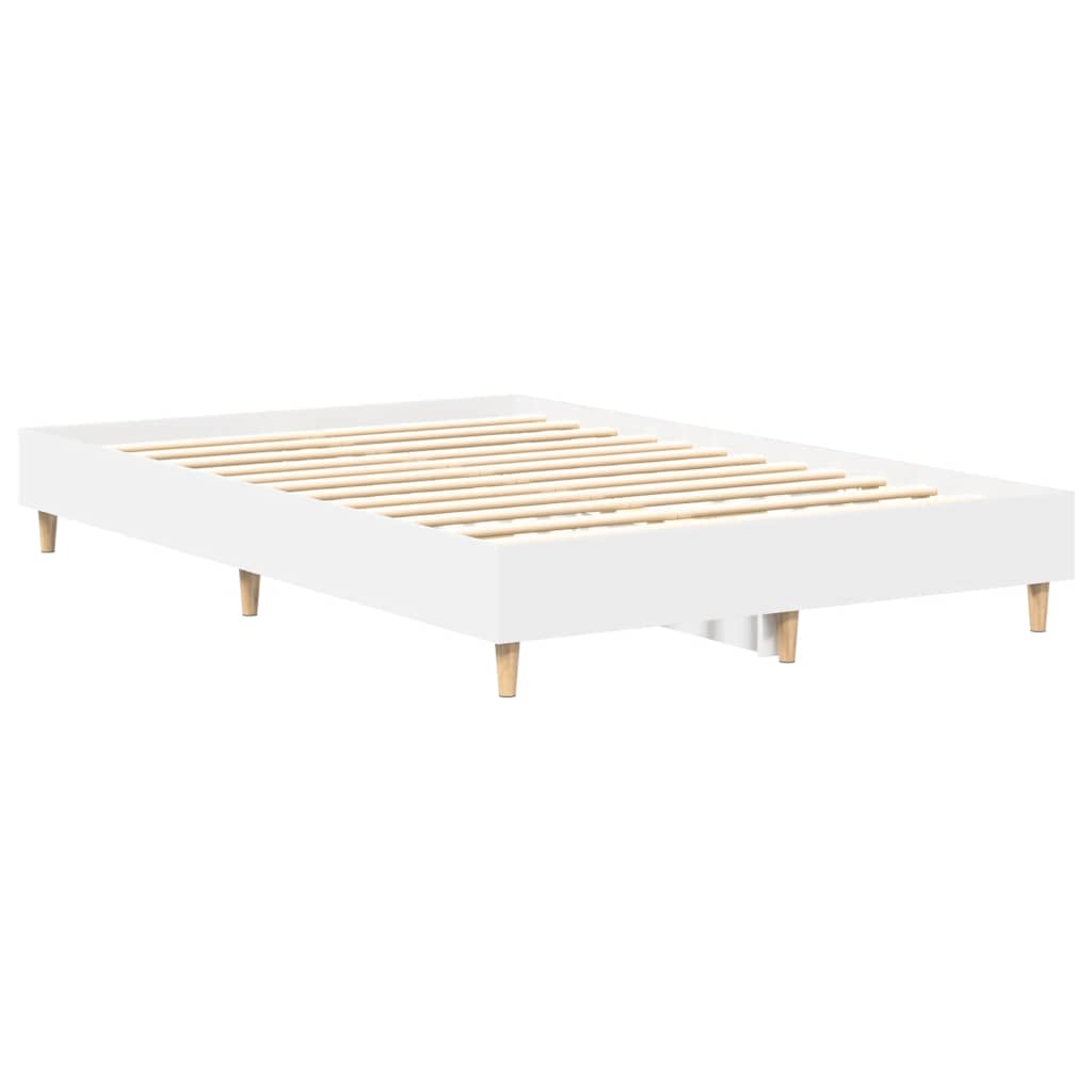 Sengeramme Uten Madrass Hvit 120X200 Cm Konstruert Tre