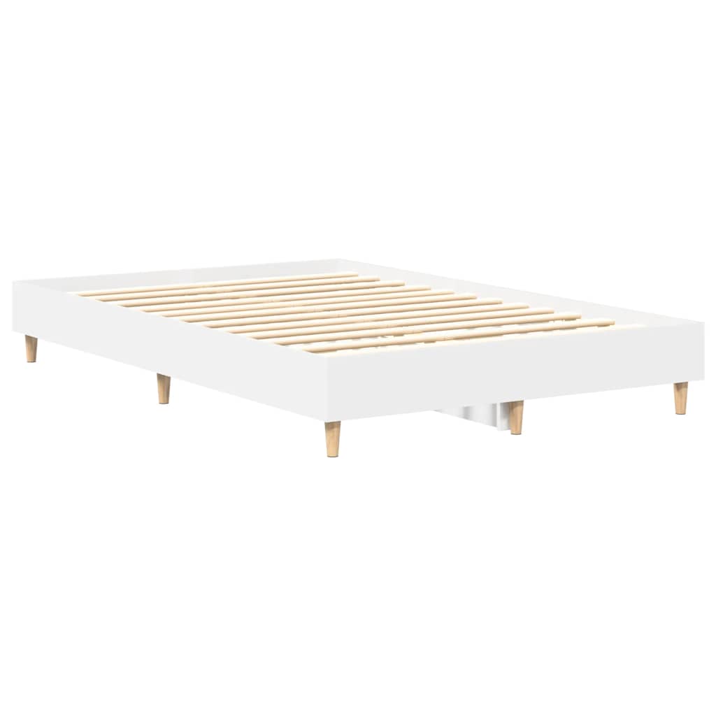 Sengeramme Uten Madrass Hvit 120X200 Cm Konstruert Tre