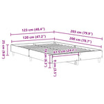 Sengeramme Uten Madrass Sonoma Eik 120X200 Cm Konstruert Tre