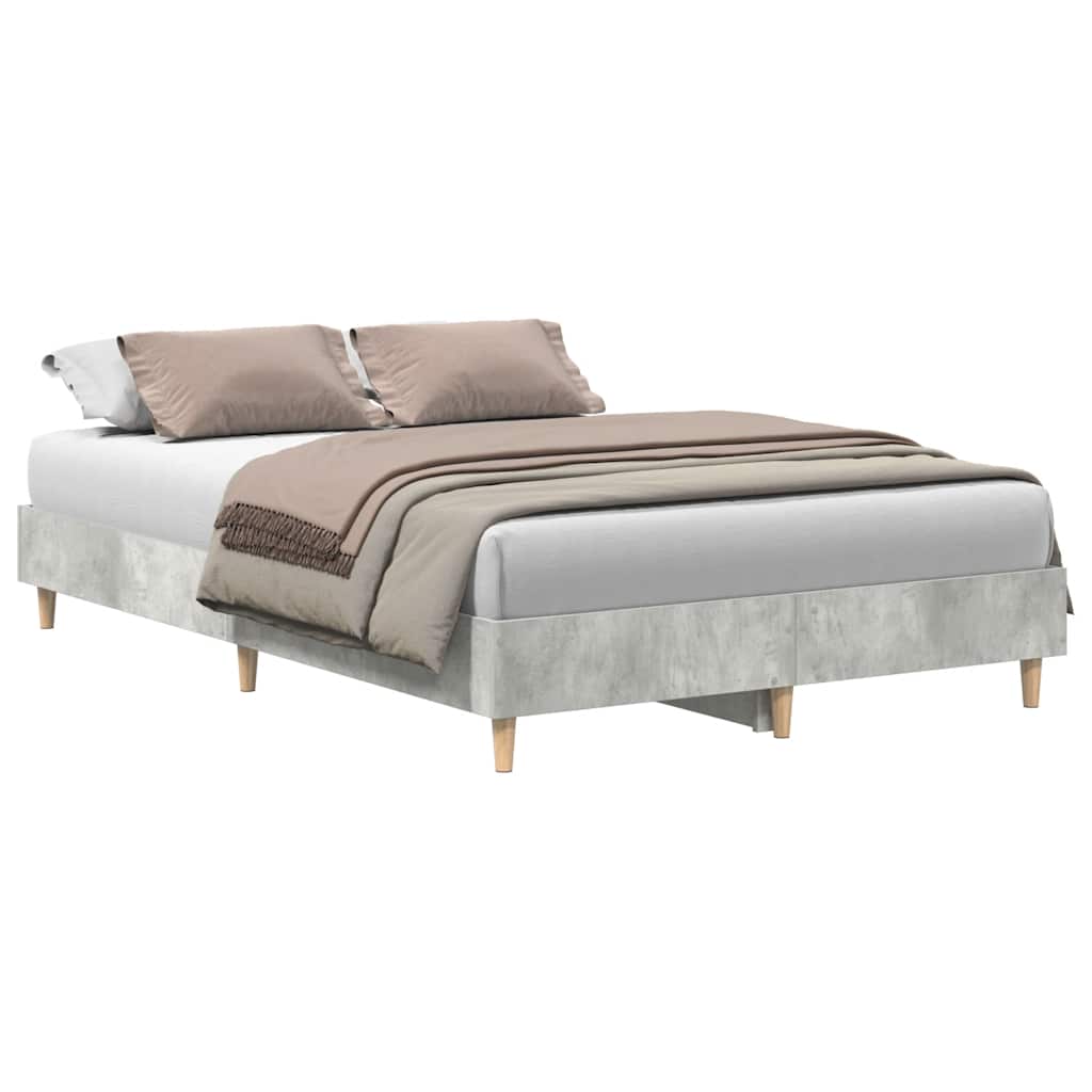 Sengeramme Uten Madrass Betonggrå 120X200 Cm Konstruert Tre