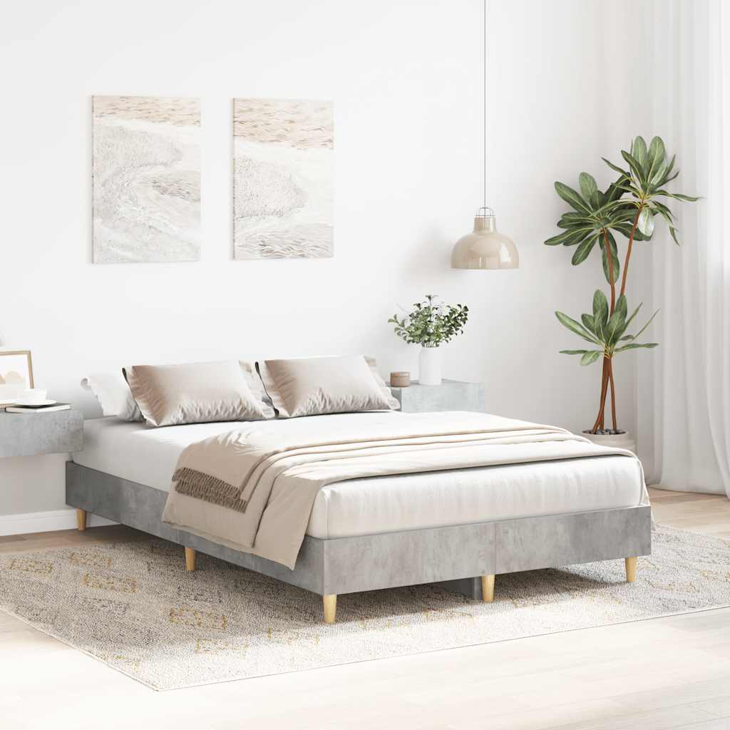 Sengeramme Uten Madrass Betonggrå 120X200 Cm Konstruert Tre