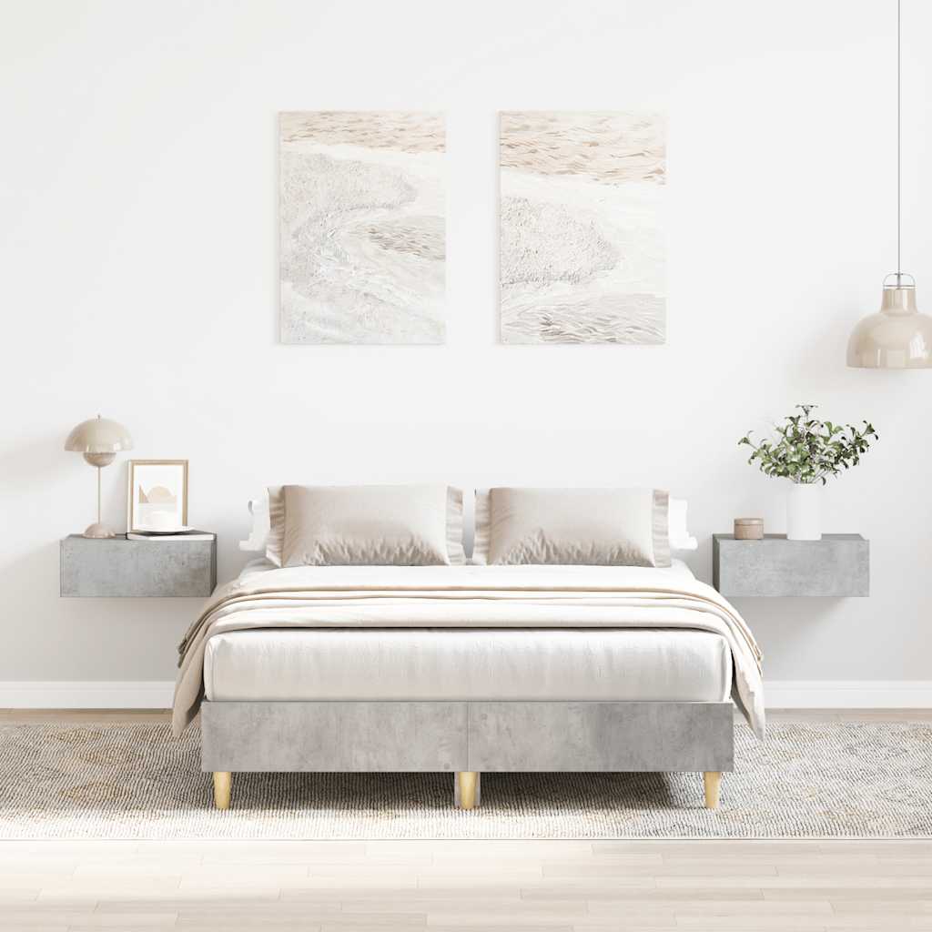 Sengeramme Uten Madrass Betonggrå 120X200 Cm Konstruert Tre