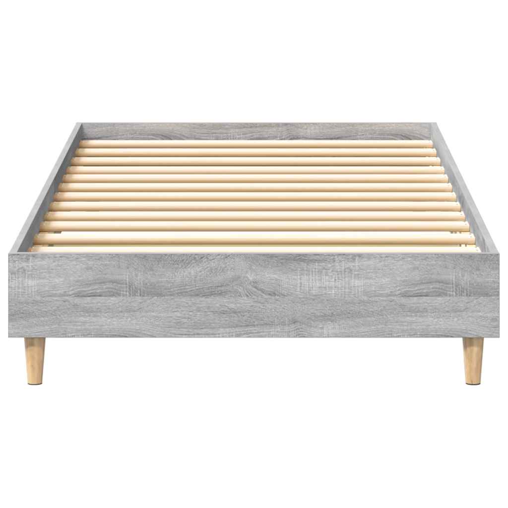 Sengeramme Uten Madrass Grå Sonoma 100X200 Cm Konstruert Tre