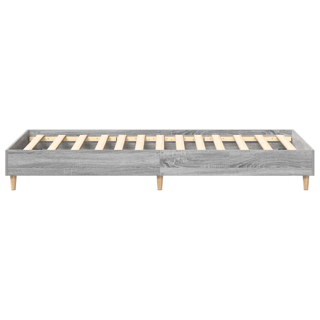 Sengeramme Uten Madrass Grå Sonoma 100X200 Cm Konstruert Tre
