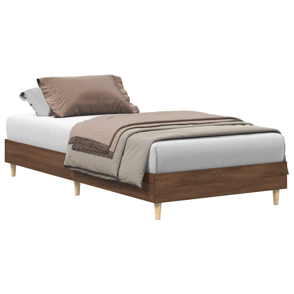 Sengeramme Uten Madrass Brun Eik 100X200 Cm Konstruert Tre