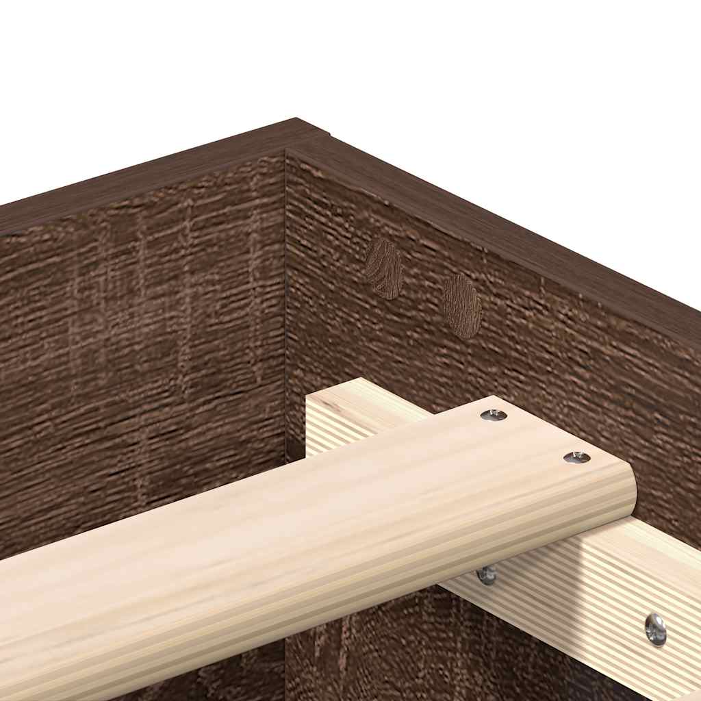 Sengeramme Uten Madrass Brun Eik 100X200 Cm Konstruert Tre