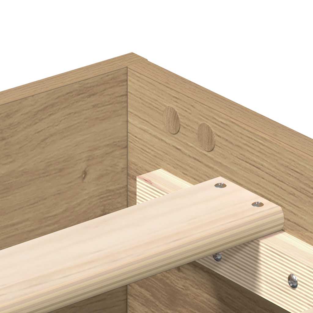 Sengeramme Uten Madrass Artisan Eik 100X200 Cm Konstruert Tre