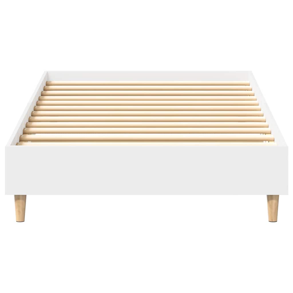 Sengeramme Uten Madrass Hvit 90X200 Cm Konstruert Tre