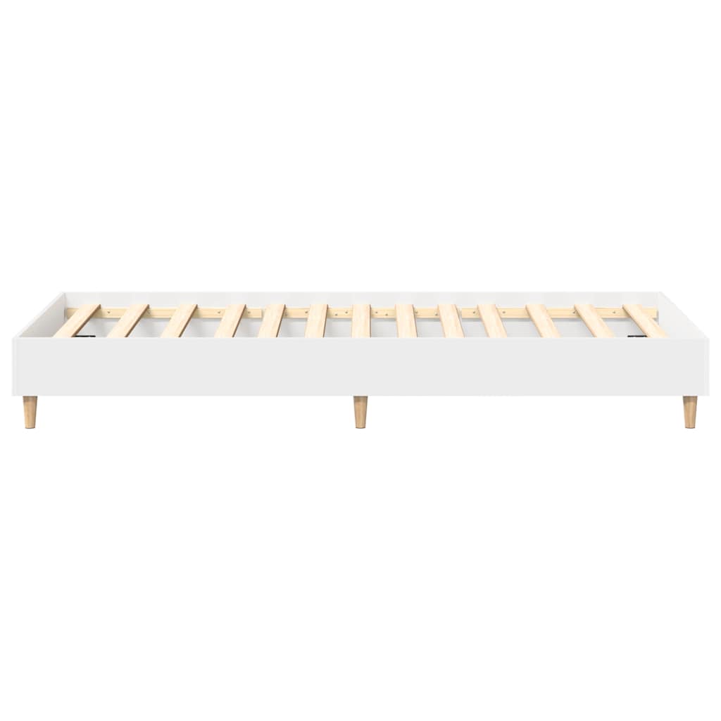 Sengeramme Uten Madrass Hvit 90X200 Cm Konstruert Tre